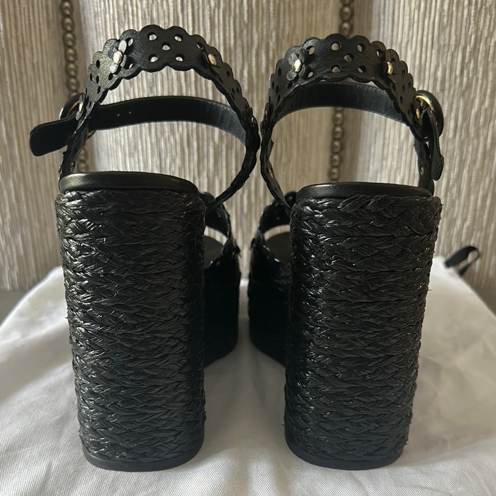 Larroude Black Wedge Sandals 8.5 - Picture 5 of 5